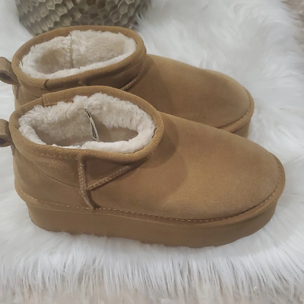 Cushion aire Tan Wedge Winter Boots - Picture 12 of 16